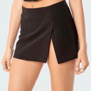 Edikted Black High-Waist Skort with Front Slit
